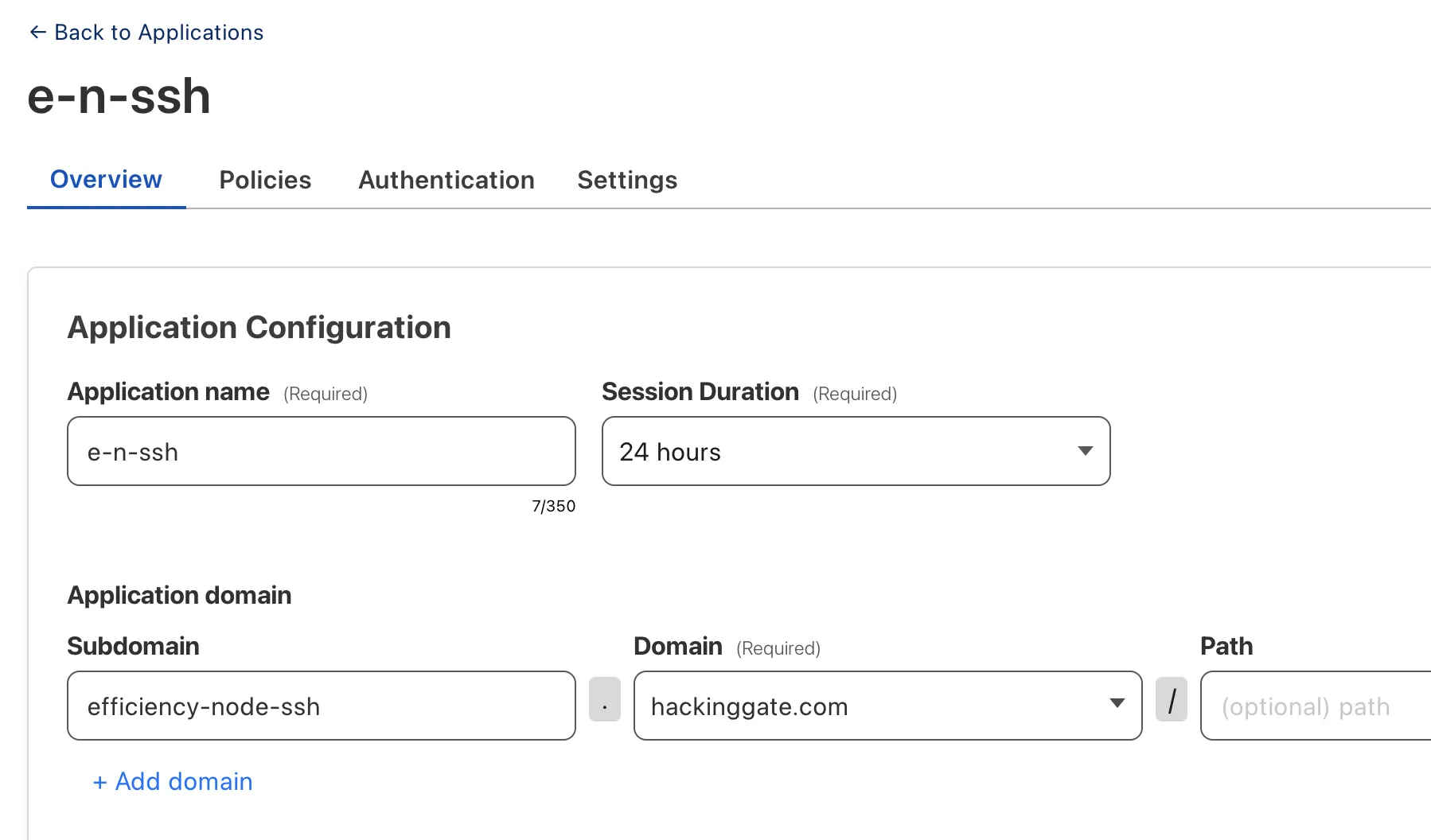 Create-an-application-for-SSH-service